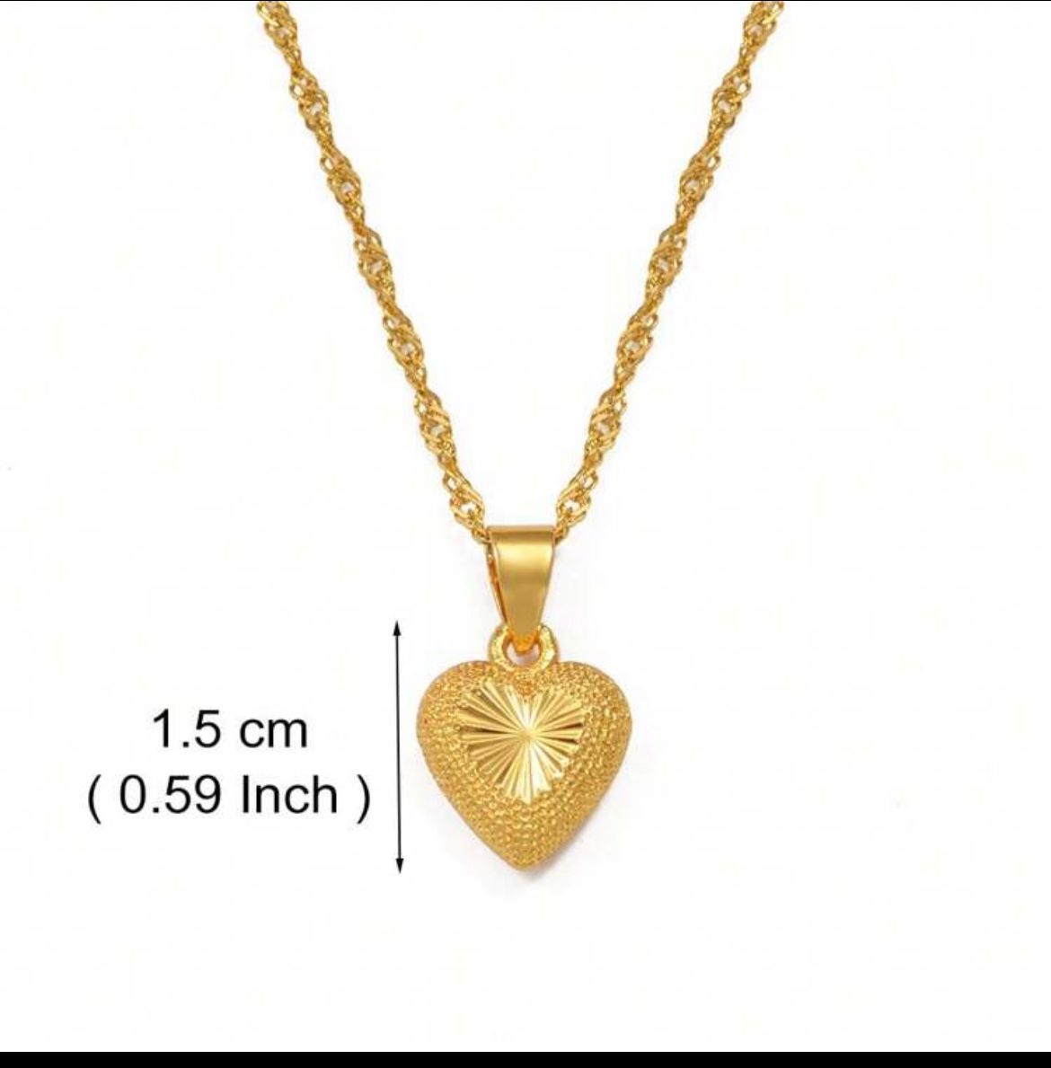 3D heart titanium necklace