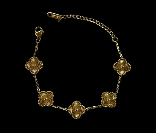 Titanium Gold Clover Bracelet