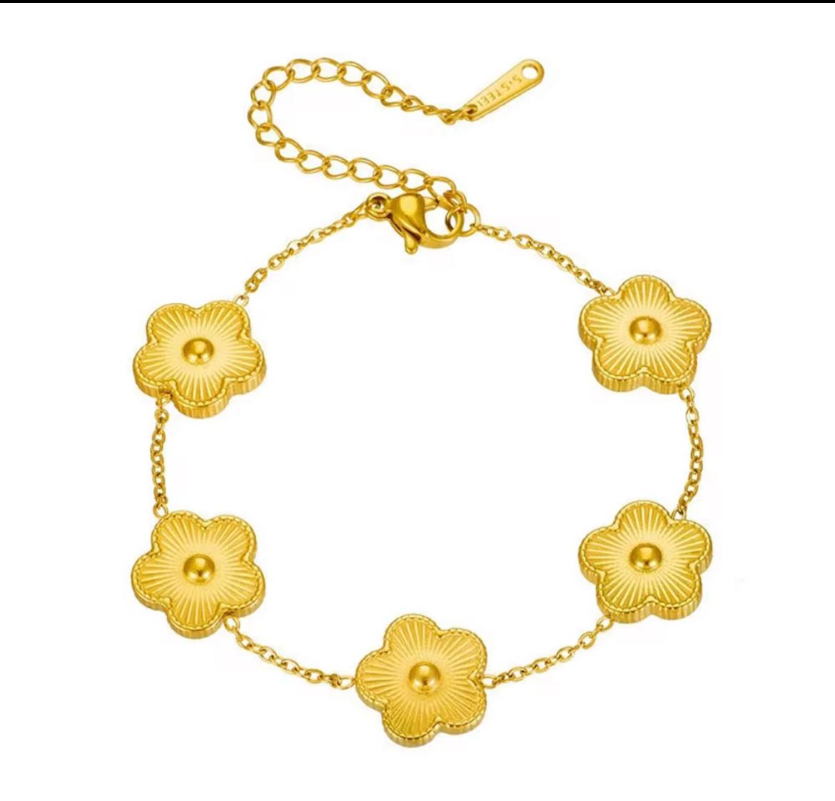 Titanium Gold Clover Bracelet