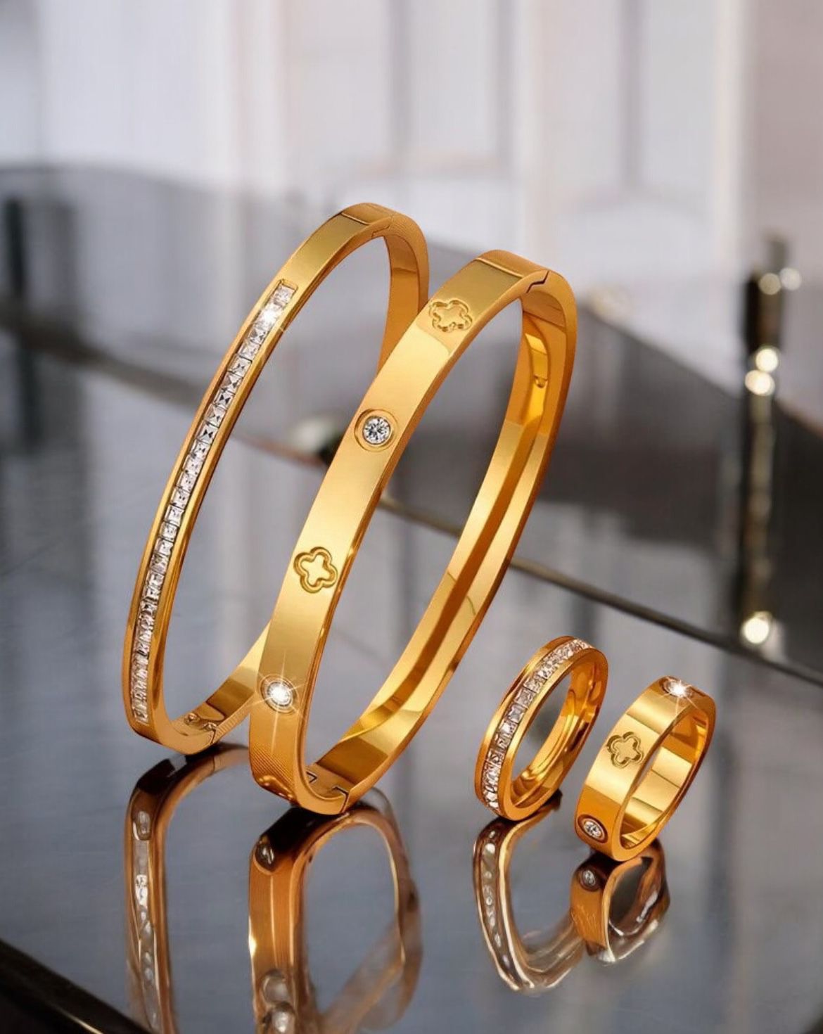 Titanium Bangle-Ring Set